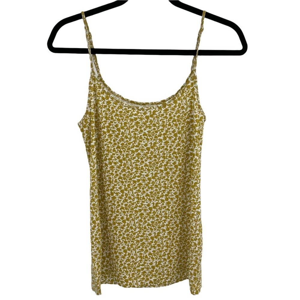 LOFT Floral Tank Top Small Yellow White Straps
